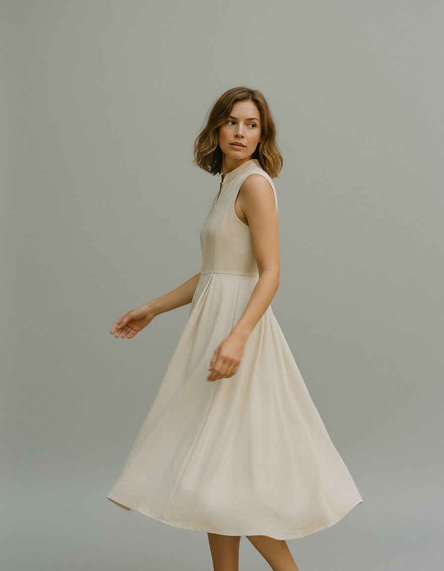 Aria | Sukienka Damska Elegancka Plisowana Midi | Letnia