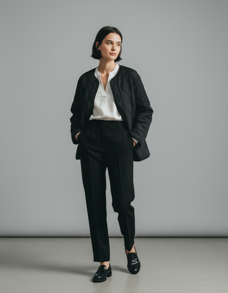 Kurtka Jesienna Damska Oversize | Pikowana