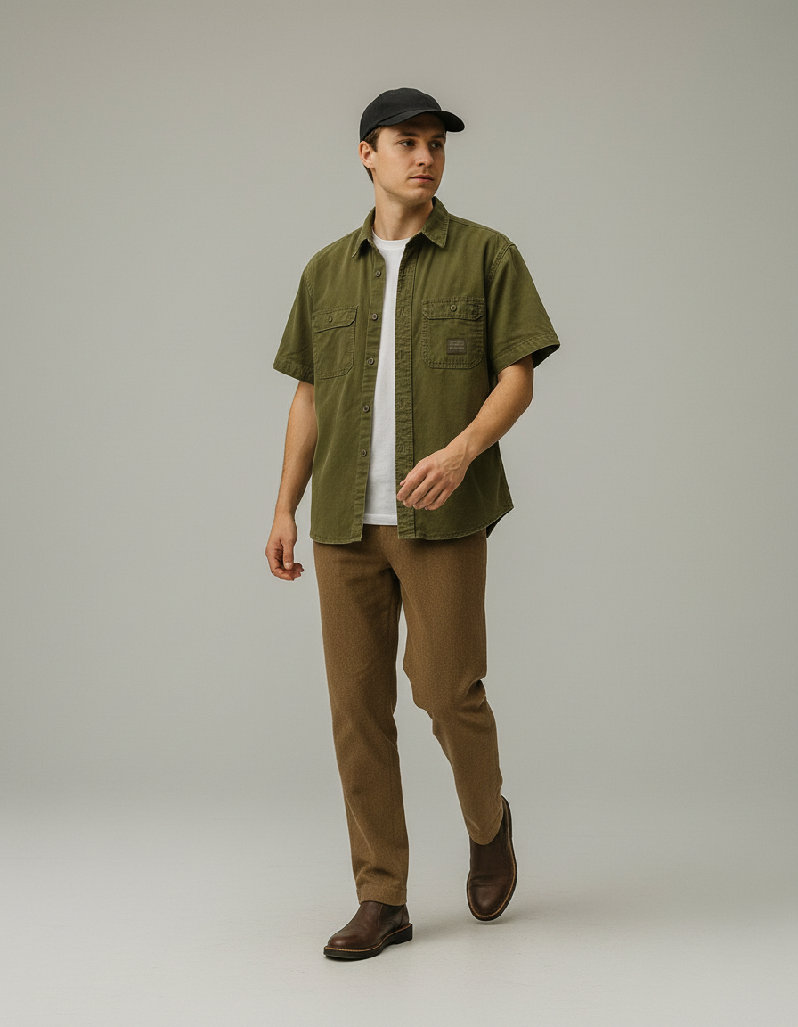 Marcin | Męska Vintage Letnia Koszula | Oddychająca