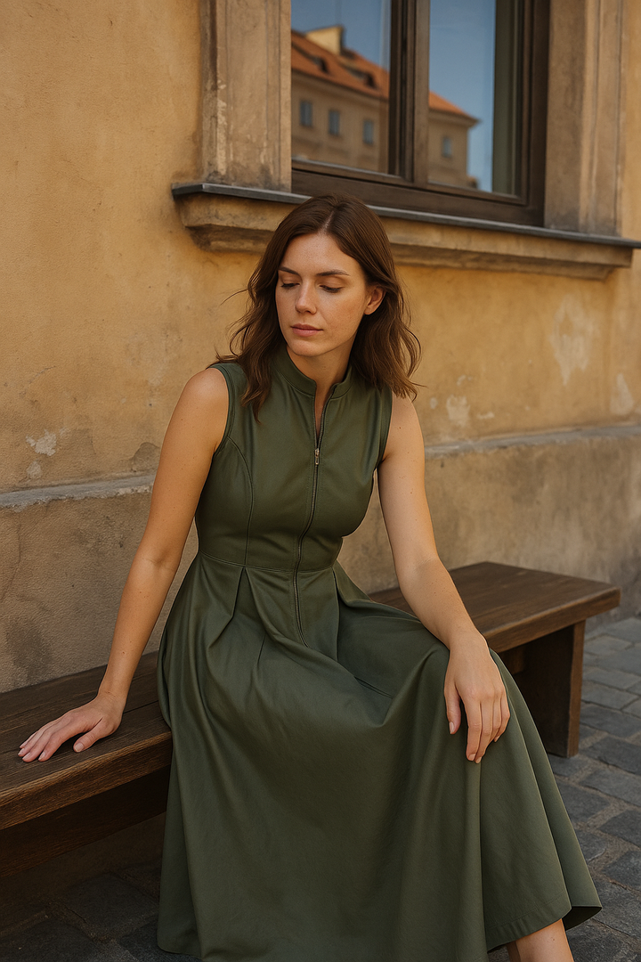 Aria | Sukienka Damska Elegancka Plisowana Midi | Letnia