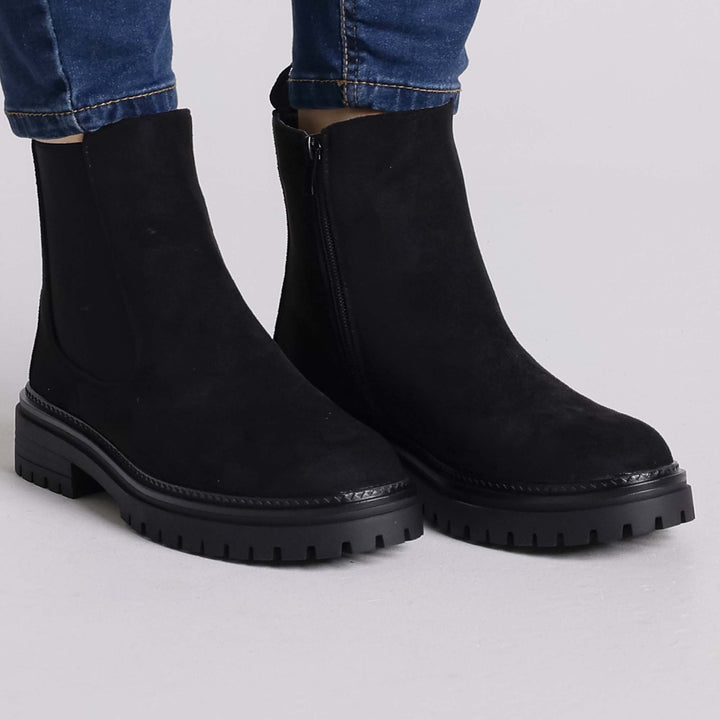 Botki Damskie Ankle z Zamkiem | Platforma