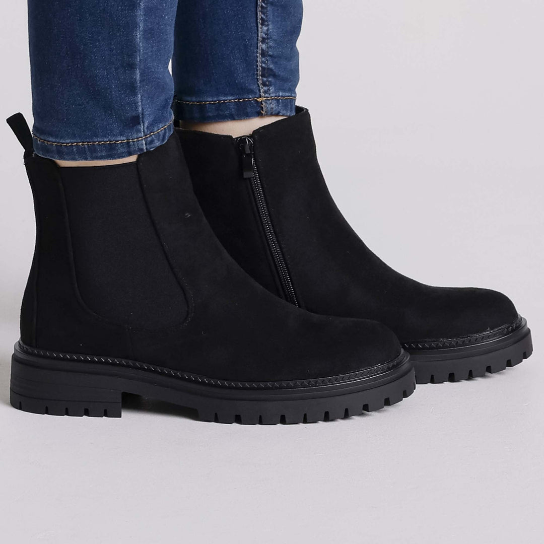 Botki Damskie Ankle z Zamkiem | Platforma