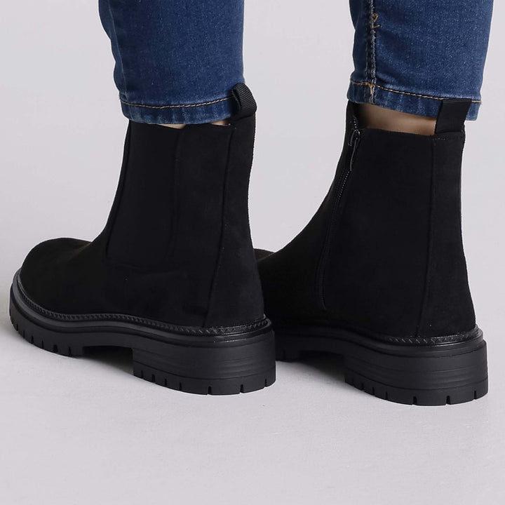 Botki Damskie Ankle z Zamkiem | Platforma