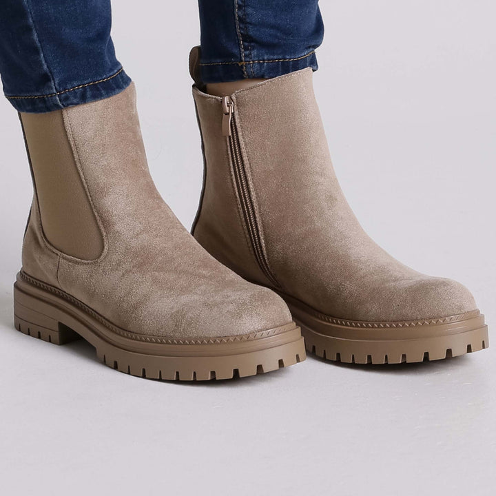Botki Damskie Ankle z Zamkiem | Platforma