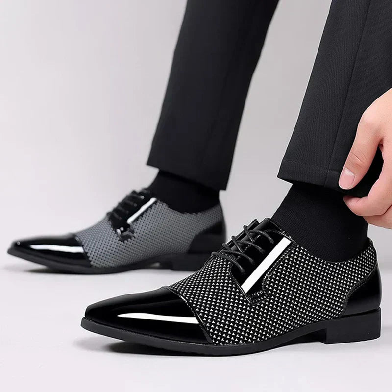 Buty Męskie Oxford Sznurowane Spiczasty Nosek | Formalna