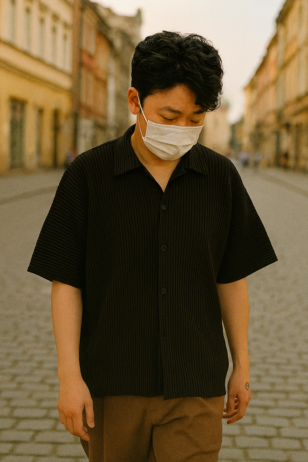 Jakub | Męska Plisowana Letnia Koszula | Koreański Styl