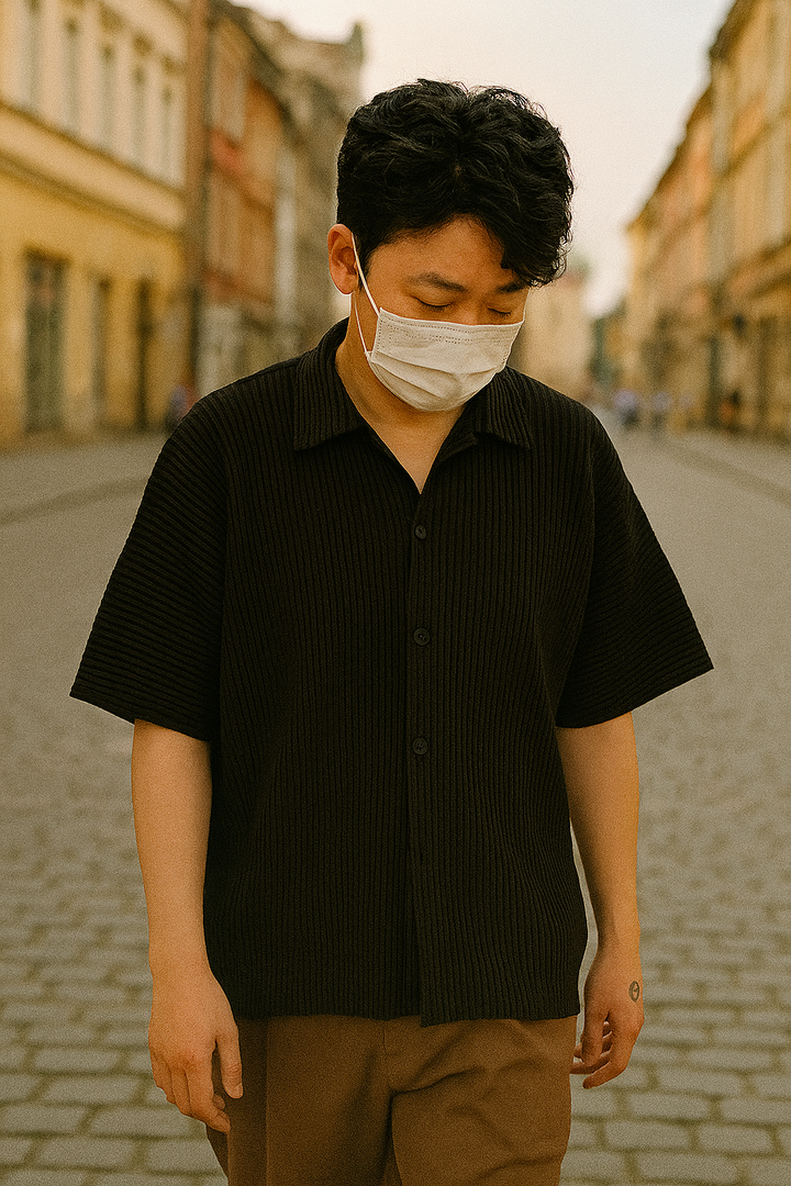 Jakub | Męska Plisowana Letnia Koszula | Koreański Styl