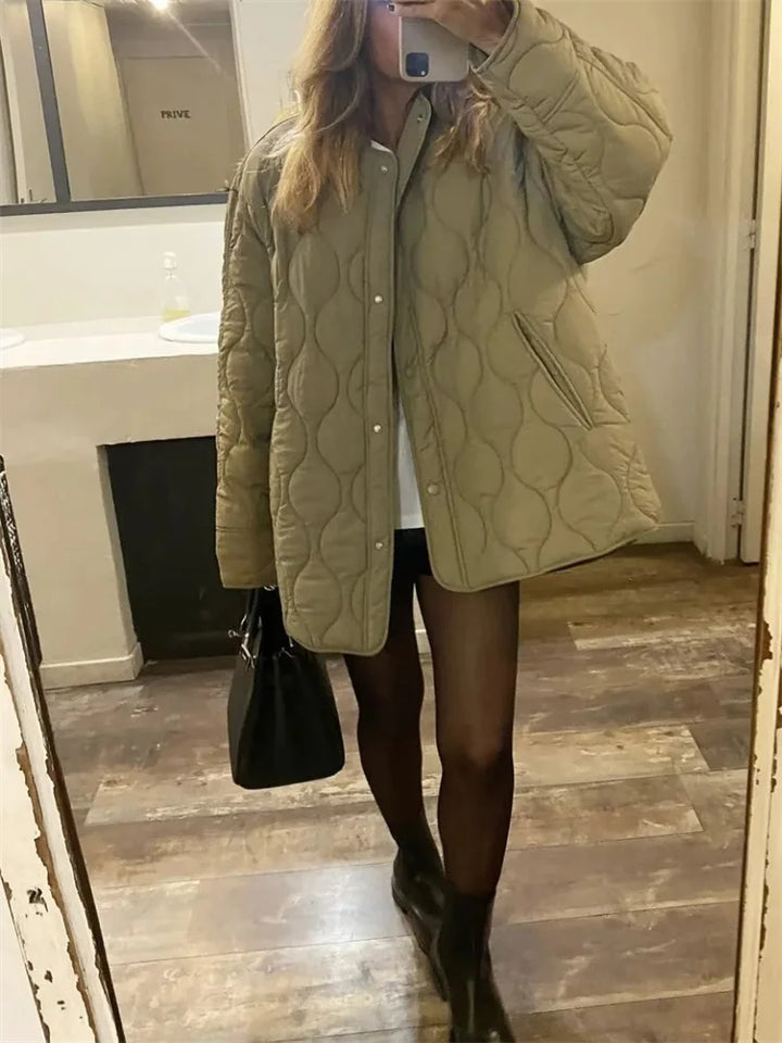 Kurtka Jesienna Damska Oversize | Pikowana