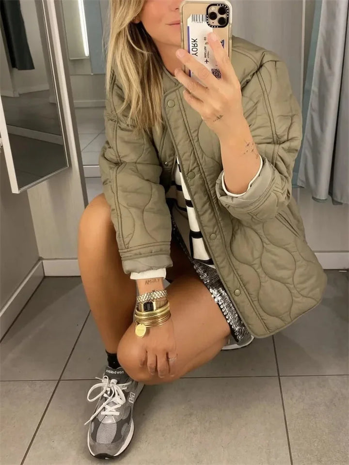 Kurtka Jesienna Damska Oversize | Pikowana