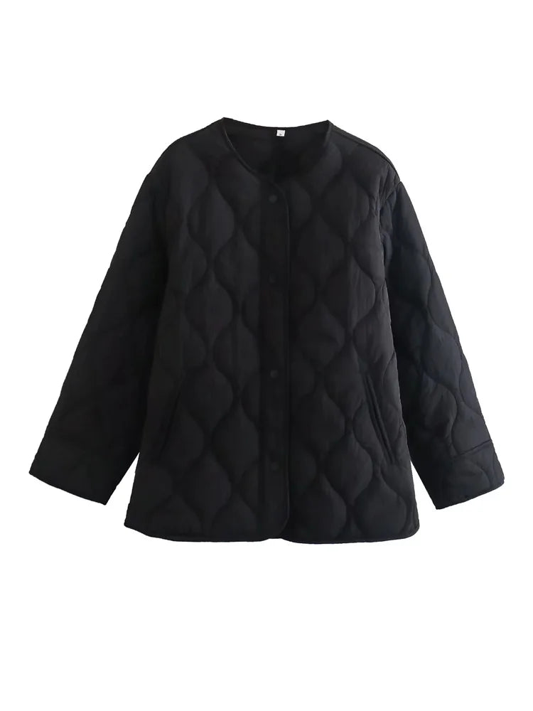Kurtka Jesienna Damska Oversize | Pikowana