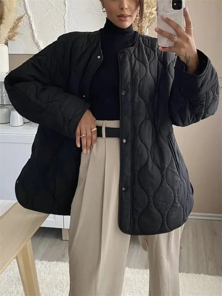 Kurtka Jesienna Damska Oversize | Pikowana