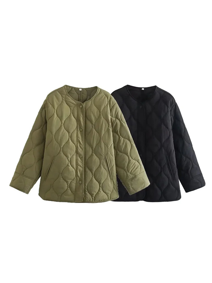 Kurtka Jesienna Damska Oversize | Pikowana