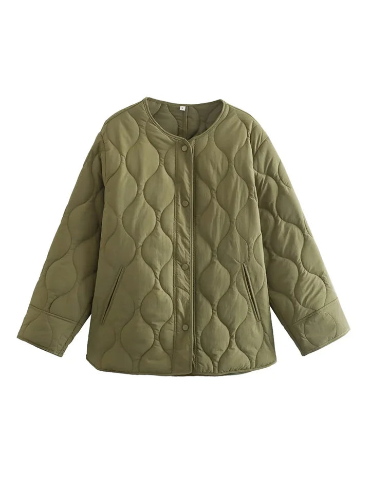 Kurtka Jesienna Damska Oversize | Pikowana