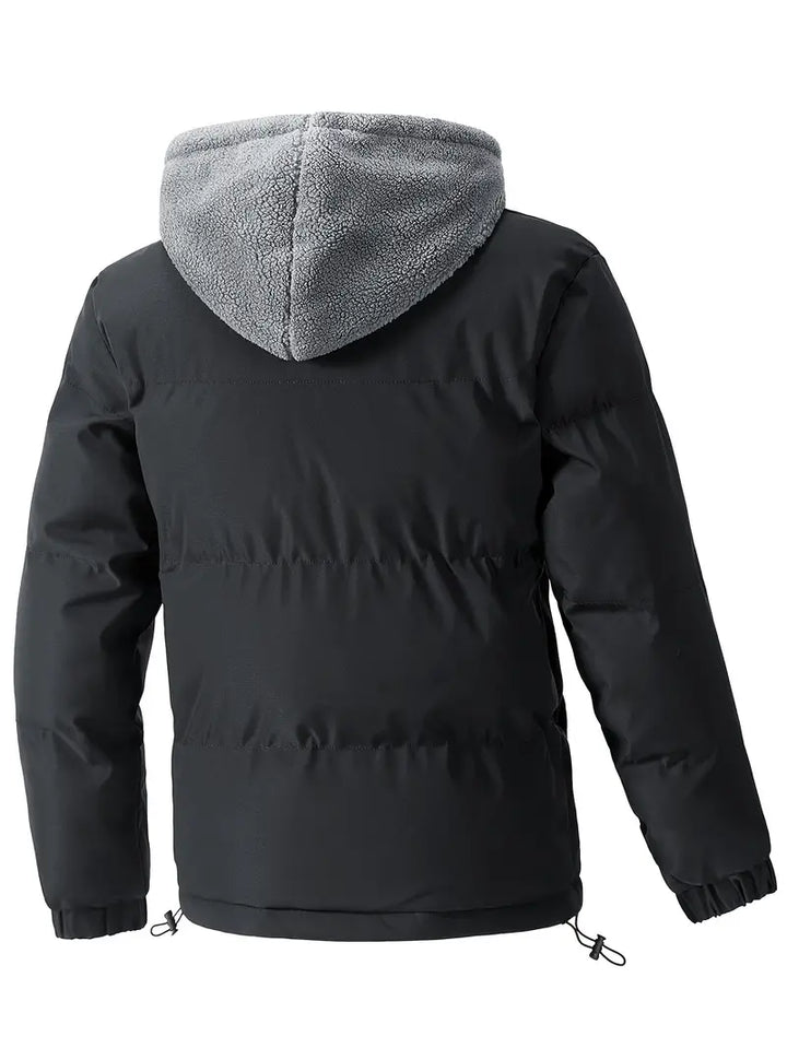 Kurtka Zimowa Męska Pikowane Kaptur | Casual