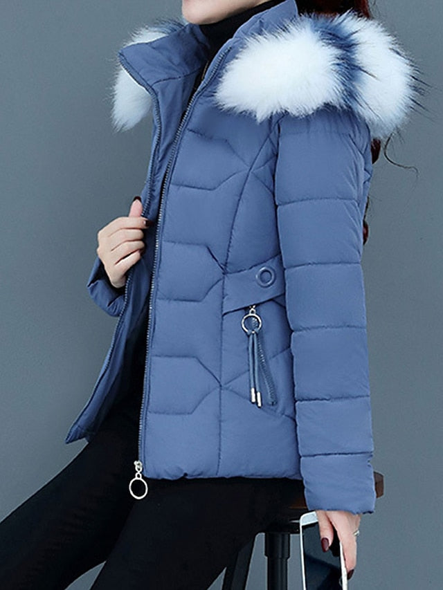 Kurtka zimowa damska pikowana z kapturem | Puffer