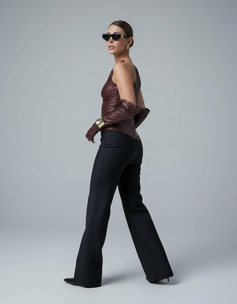 Ania | Damska Asymetryczna Bezrękawnikowa Bluzka | Letnia