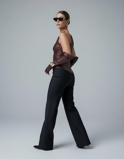 Ania | Damska Asymetryczna Bezrękawnikowa Bluzka | Letnia