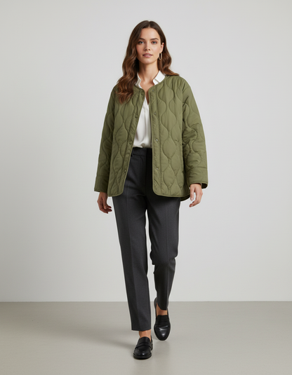 Kurtka Jesienna Damska Oversize | Pikowana