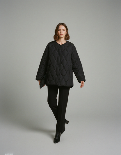 Kurtka Jesienna Damska Oversize | Pikowana