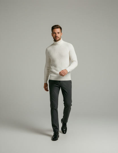 Adrian | Męski Zimowy Golfowy Sweter | Jednolity