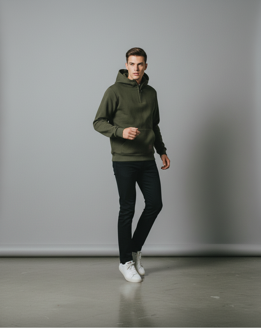 Bluza Męska Półsuwak | Kapturem