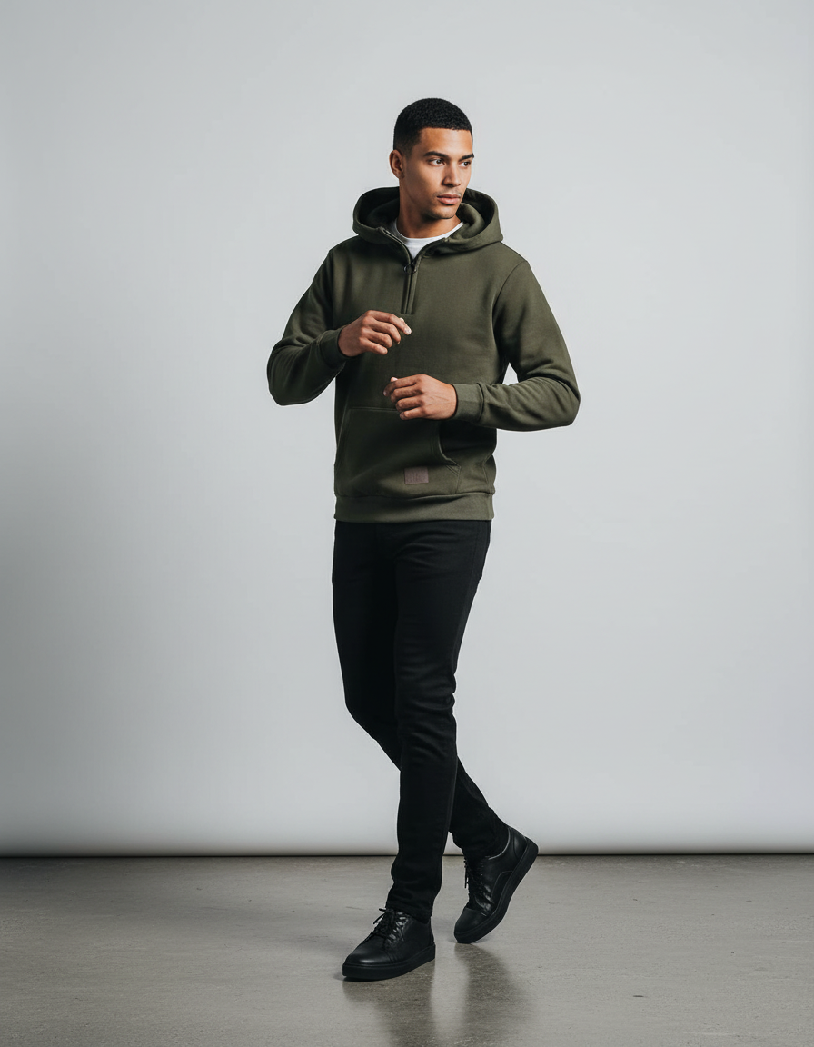 Bluza Męska Półsuwak | Kapturem