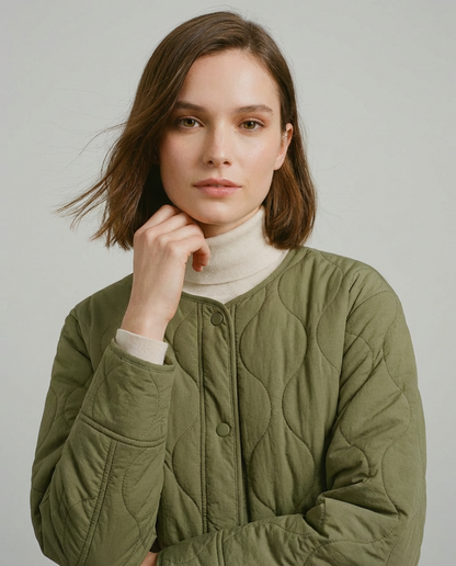 Kurtka Jesienna Damska Oversize | Pikowana